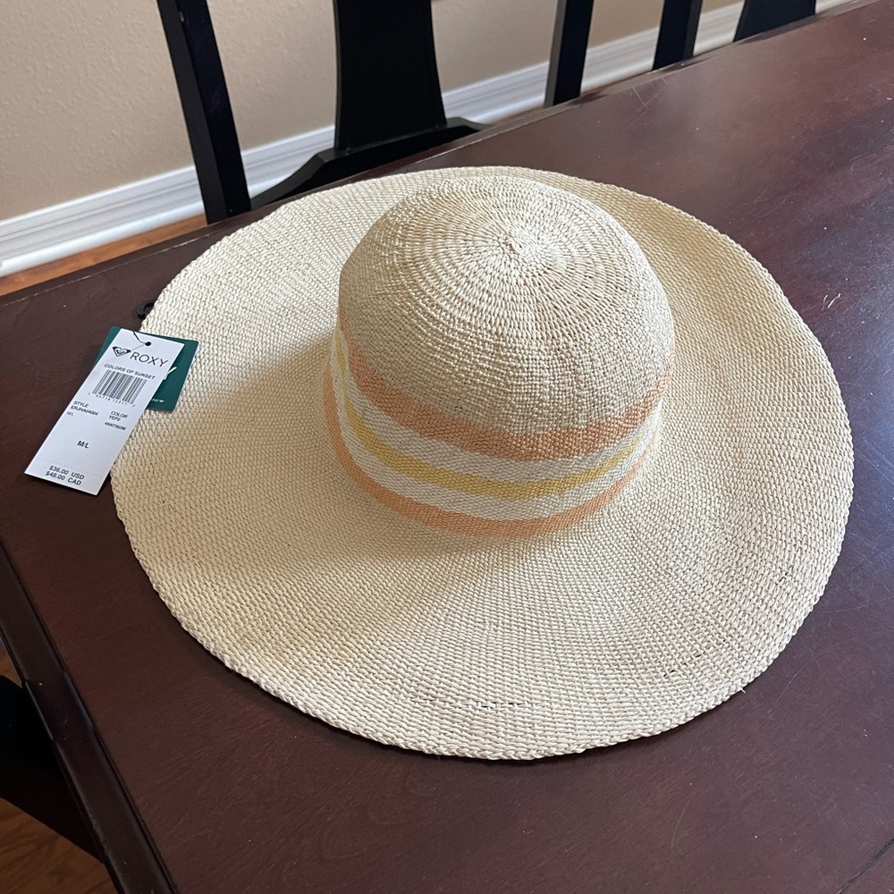 ROXY wide brim hat *colors of sunset* NWT
